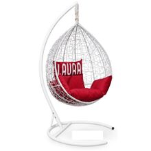 Кресло кокон подвесное SEVILLA VELOUR белое + каркас