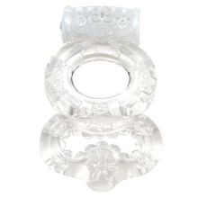 Topco Sales Прозрачное эрекционное кольцо с вибрацией Climax Gems Crystal Ring (прозрачный)