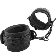 Чёрные кожаные оковы на ноги Ankles Cuffs (39574)
