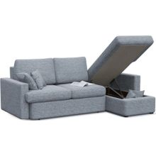 Смарт Диван угловой Пекин Серая рогожка Еврокнижка