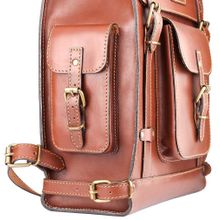 Кожаный ранец Максимус 3 рыжий