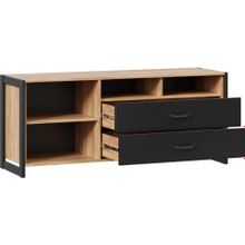 Алмаз. Любимый дом Техно Тумба под ТВ (Дуб Золотой Чёрный)