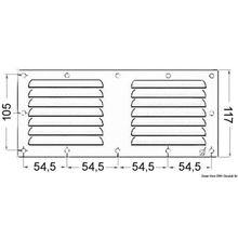 Osculati Louvred vent polished SS + fly screen 128x232 mm, 53.021.09