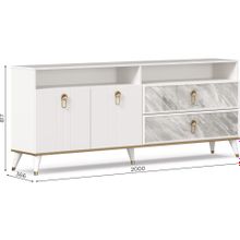 Алмаз. Любимый дом СГ Айла Комод 2000 (Белый Статуарио), исполнение 1