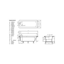 Heritage Granley BGRW00, 170x75 см, с 2 отверстиями, с ножками