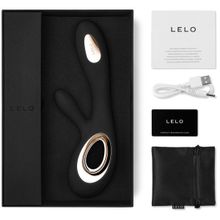 Lelo Черный вибратор-кролик Lelo Soraya Wave - 21,8 см. (черный)