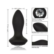 California Exotic Novelties Черная анальная вибропробка с кристаллом Vibrating Petite Crystal Probe - 9,5 см.