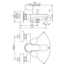 Смеситель Ideal Standard Vito B0412AA для ванны с душем