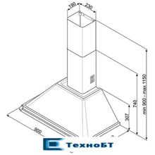 Каминная вытяжка Smeg KT90BLE