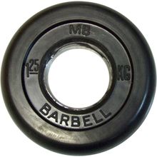 Диск обрезиненный черный MB Barbell d-51mm  1,25кг