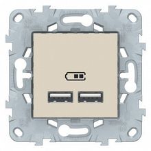 Розетка 2xUSB UNICA NEW, бежевый |  код. NU541844 |  Schneider Electric