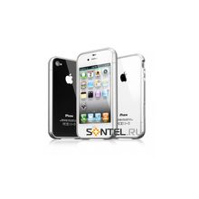 SGP Бампер для iPhone 4 Linear EX Color Series серебристый + 2 защитные пленки SGP08368