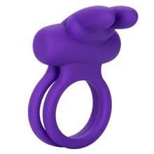 California Exotic Novelties Фиолетовое двойное эрекционное кольцо Silicone Rechargeable Dual Rockin Rabbit