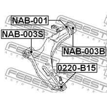 Опора Шаровая Нижнего Рычага | Перед Прав Лев | Nissan Wingroad Ad Y11 1999.05-2008.10 [Jp] Febest арт. 0220B15