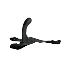Страпон с изогнутой головкой для анального секса Ultra Harness Curvy Dildo - 15,8 см. Черный