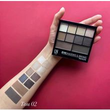 LN professional Набор для глаз и бровей тени и воск Pro Palette