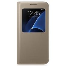 чехол-книжка Samsung S View Cover EF-CG930PFEGRU для Galaxy S7, золотой