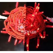 Rich LED RL-S10C-220V-C2R R Уличная светодиодная гирлянда Нить 10 м, красный, пост свечение, провод красный