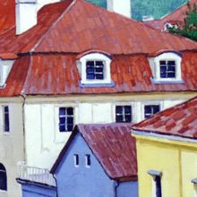 Картина на холсте маслом "Чешский уголок"