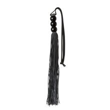 Чёрная резиновая мини-плеть Rubber Whip - 43 см. Черный
