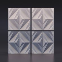 Стеновая гипсовая 3D панель – Крупные ромбы, 500х500mm