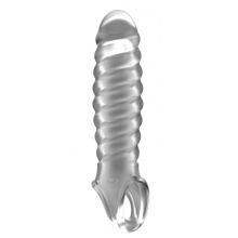 Прозрачная ребристая насадка Stretchy Penis Extension No.32 (75043)