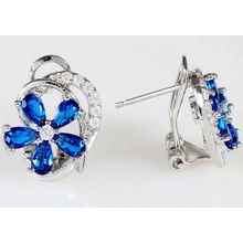 Серьги со (RH) шпинелью "Весенний цветок"