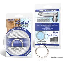 Стальное эрекционное кольцо STEEL COCK RING - 3.5 см. (44576)