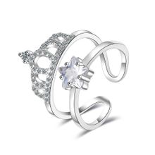 Безразмерное кольцо "Корона и звезда" (арт. 76781-89)