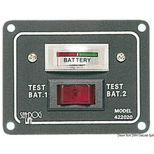 Osculati 2-battery panel with tester, 14.100.02