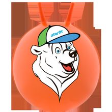 STARFIT Мяч-попрыгун "Медвежонок" GB-403, 65 см, с рожками, оранжевый