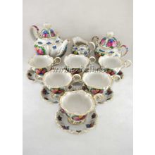 Сервиз чайный "Семейный" в цвете. Гжельский фарфор. арт. 2530