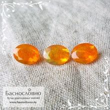 Гарнитур три огненных опала из Эфиопии огранка овал 8,64x7 8,84x6,95 8,88x6,96мм 2,96 карата