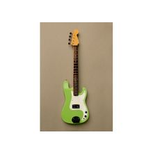 MJ-107 сувенир бас гитара, зелено-голубой, , высота 25 см.