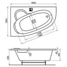 Акриловая ванна Ravak Asymmetric 160 L