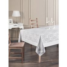 Скатерть "KARNA" с кантом DAMASK COTON 160х220 см цвет белый