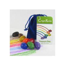 Цветные камушки для рисования, набор 8 штук в синем бархатном мешочке (Crayon Rocks)