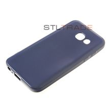 Силиконовый чехол TPU Case Металлик Samsung A3 (2017) синий