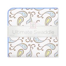 SwaddleDesigns Triplets Paisley пастельно-голубая