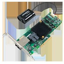 adaptec (adaptec raid 8885q sgl (hybrid raid  1, 10 raid 0, 1, 10, 1e, 5, 6, 50 and 60, 8 ext. ports(sff8644) 8 int. ports(sff8643), 1024 cache, afm-700 incl., maxcache incl., кабели отдельно)) 2277100-r