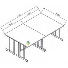 Стол лабораторный островной Лабмет Т 2400.1500.900