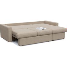 Смарт Диван угловой Пекин Бежевая рогожка Еврокнижка