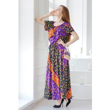 Платье женское Amaretto | черный-фиолет-оранж