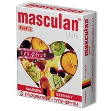 Masculan Жёлтые презервативы Masculan Ultra Tutti-Frutti с фруктовым ароматом - 3 шт. (желтый)