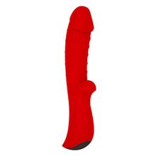 Красный вибромассажер 5  Silicone Wild Passion - 19,1 см. (244384)