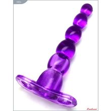 Eroticon Фиолетовый анальный конус из 5 шариков - 16 см. (фиолетовый)
