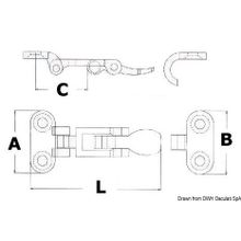 Osculati Lever closure chromed brass 105x50 mm, 38.107.30