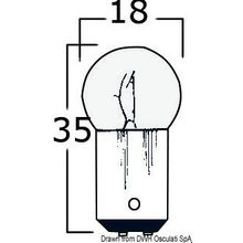 Osculati Bipolar bulb 12 V 10 W, 14.200.02