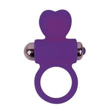 Фиолетовое эрекционное виброкольцо с сердечком Фиолетовый