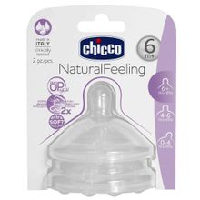 Chicco Natural Feeling быстрый поток с 6 месяцев 2 шт.